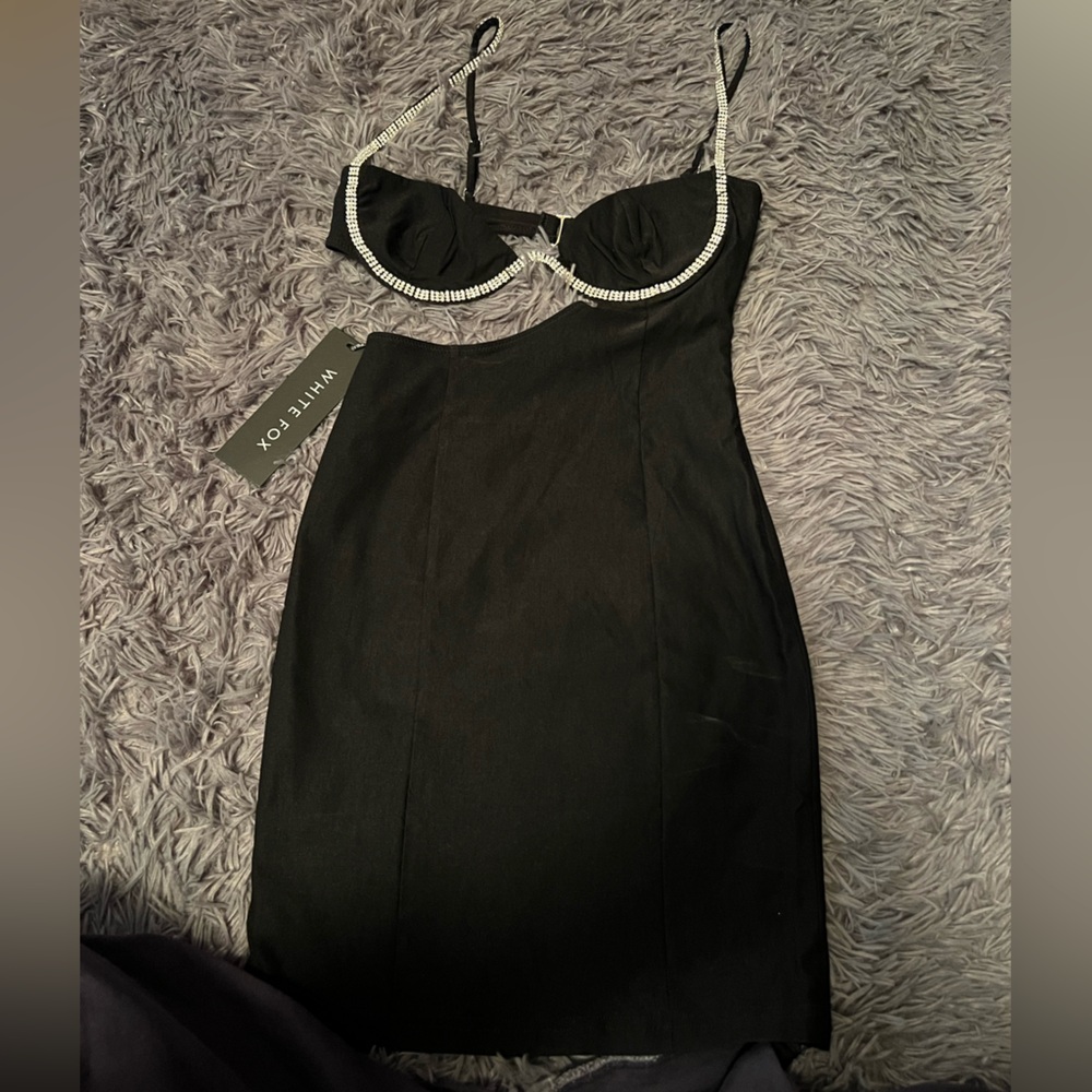 White fox “turn back time” mini dress